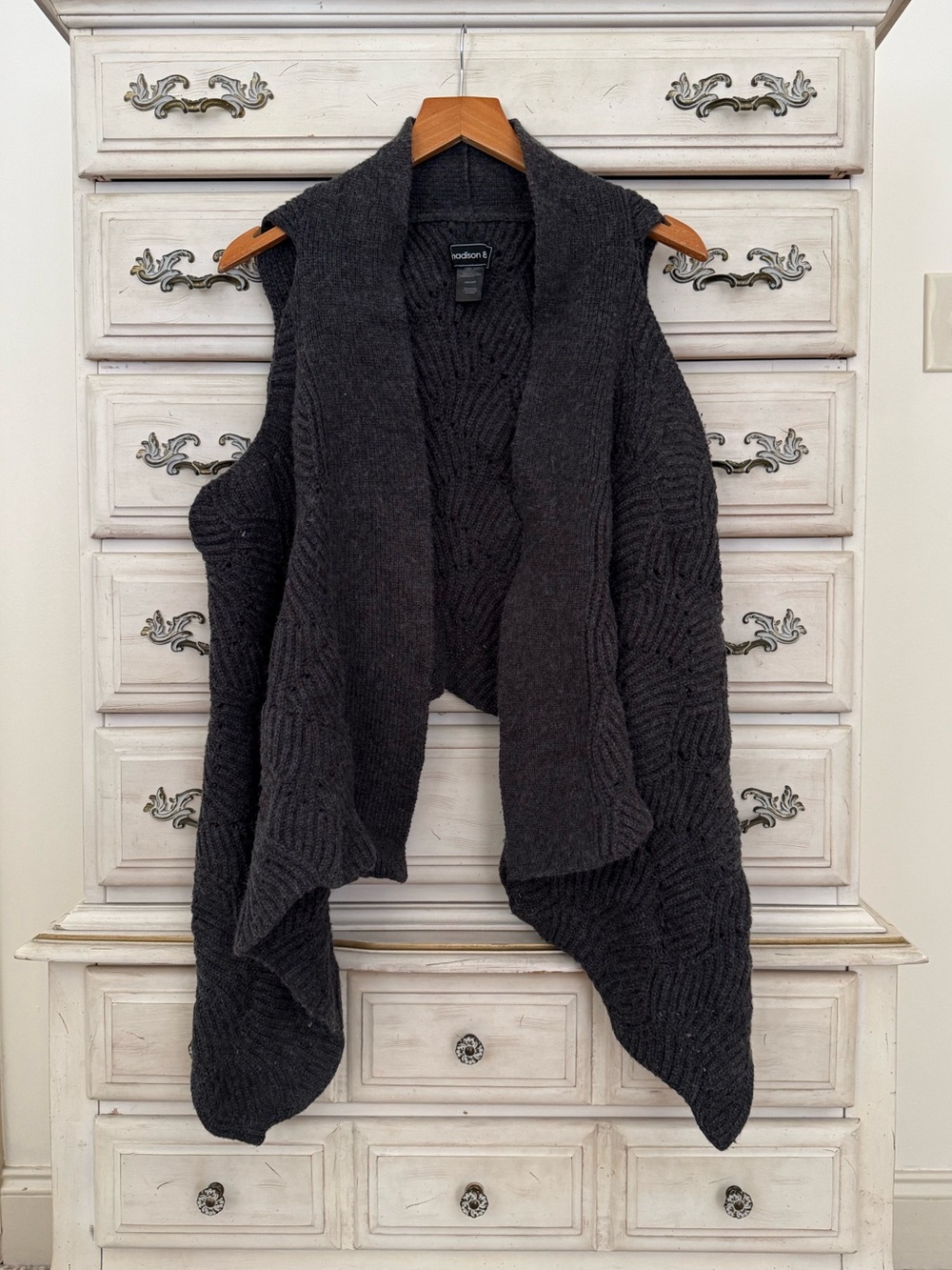 Charcoal Scallop Sweater Vest